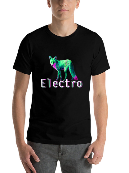 Electro Fox Graphic Tee - Stylish Black T-Shirt