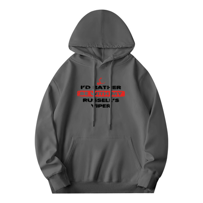 Car Enthusiast Russell¡¯s Viper Graphic Gray Hoodie, Men Relax Fit Hooded Top