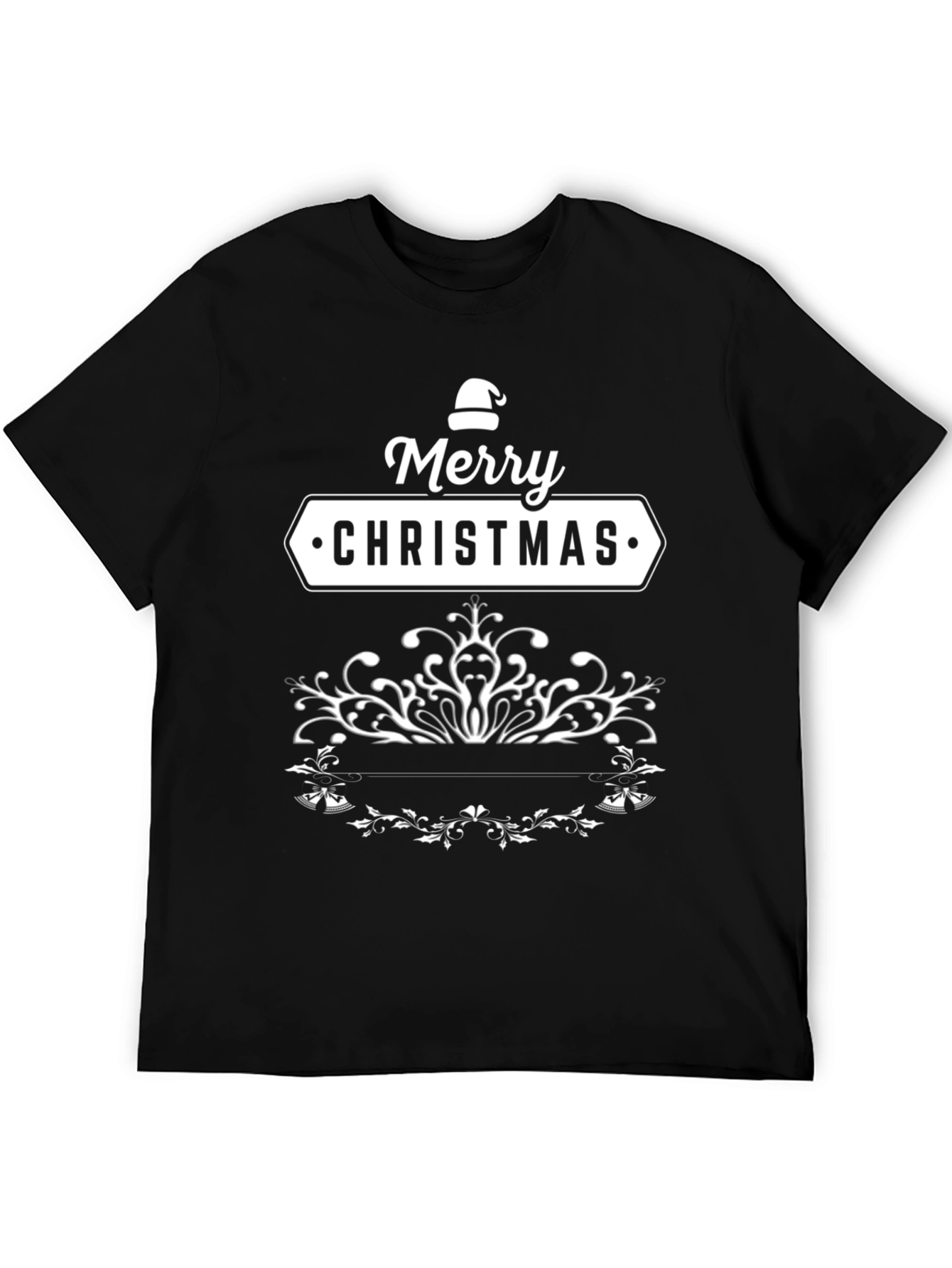 Merry Christmas Black T-Shirt Holiday Tee