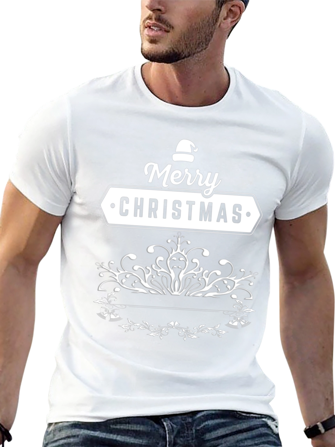 Merry Christmas Black T-Shirt Holiday Tee