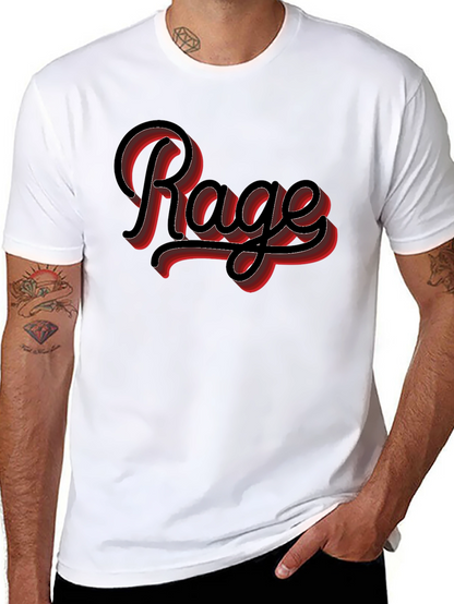 Rage Graphic Print Black Crewneck T-Shirt