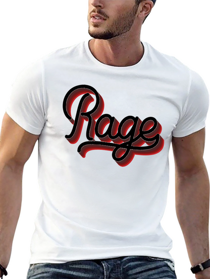 Rage Graphic Print Black Crewneck T-Shirt