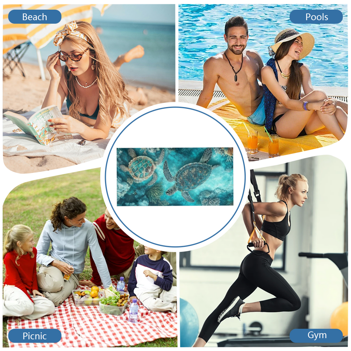 Realistic Deep Sea Coral Twin Sea Turtle Beach Towel, Extra Cozy Soft & Super Absorbent, Multi Size Choices, Comfortable Ocean?Themed Towel for Snorkeling Trip
