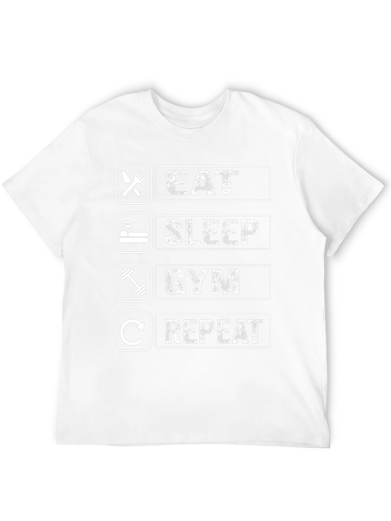 Eat Sleep Gym Repeat Black Graphic Tee