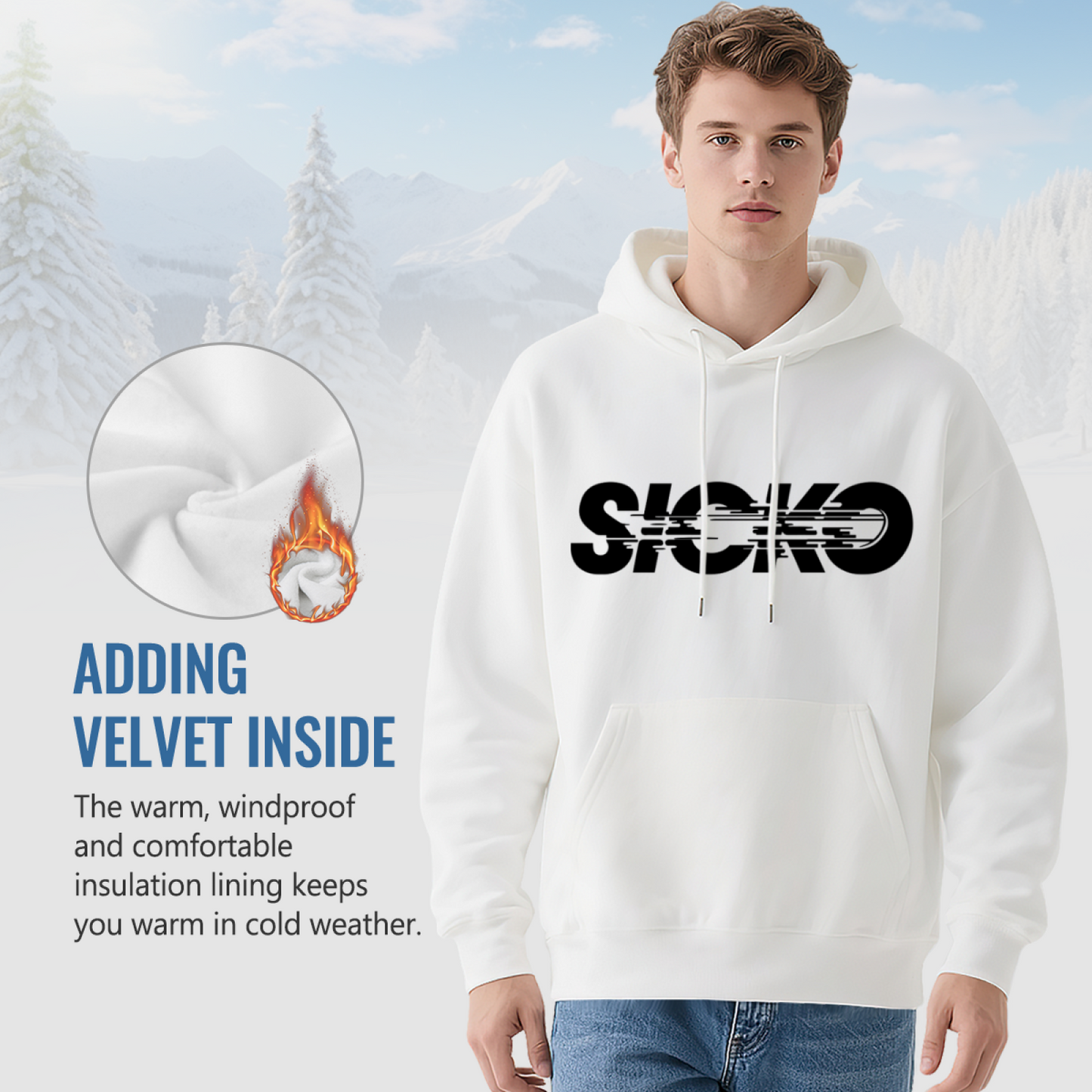 Blurry SICKO Streetwear Graphic White Hoodie, Unisex Ultra Cozy Daily Pullover