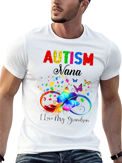 Autism Nana T-Shirt - I Love My Grandson