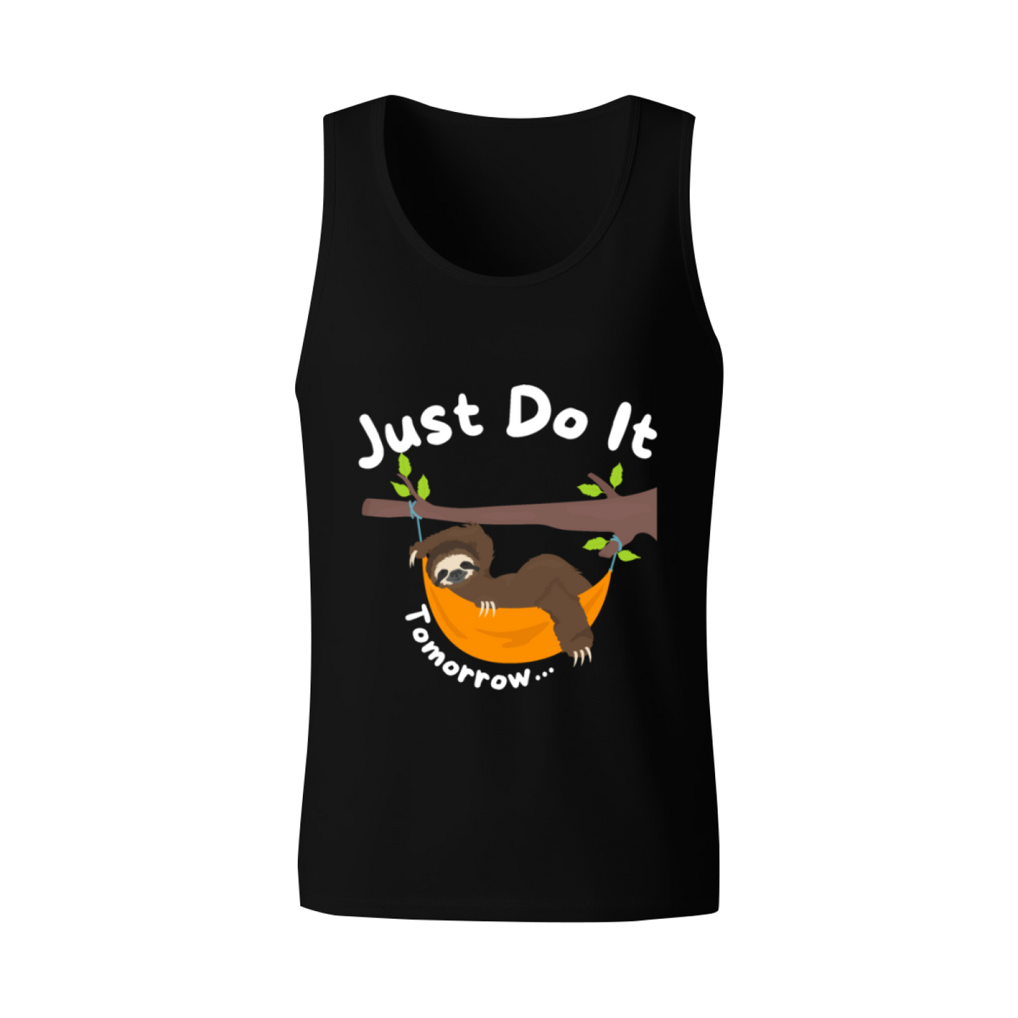 Lazy Sloth Just Do It Tomorrow Humor Graphic Men Sleeveless Tank