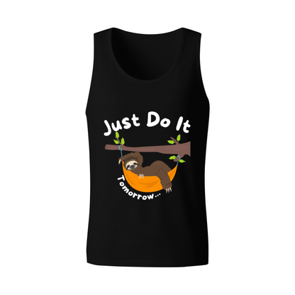 Lazy Sloth Just Do It Tomorrow Humor Graphic Men Sleeveless Tank