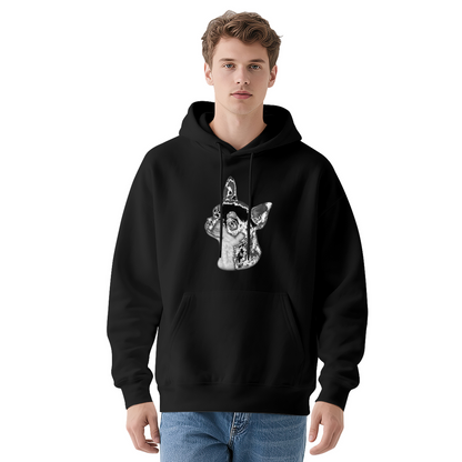 Monochrome Chihuahua Dog Portrait Hoodie, Breathable Casual Comfort