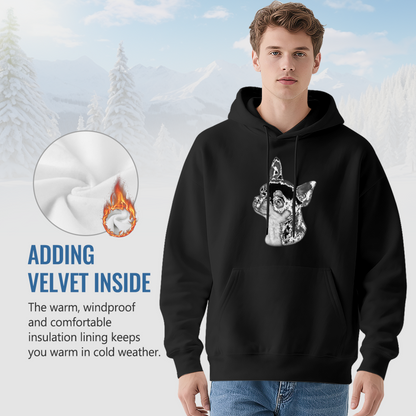Monochrome Chihuahua Dog Portrait Hoodie, Breathable Casual Comfort