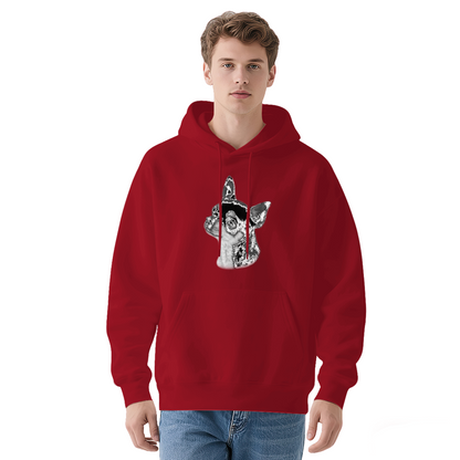 Monochrome Chihuahua Dog Portrait Hoodie, Breathable Casual Comfort