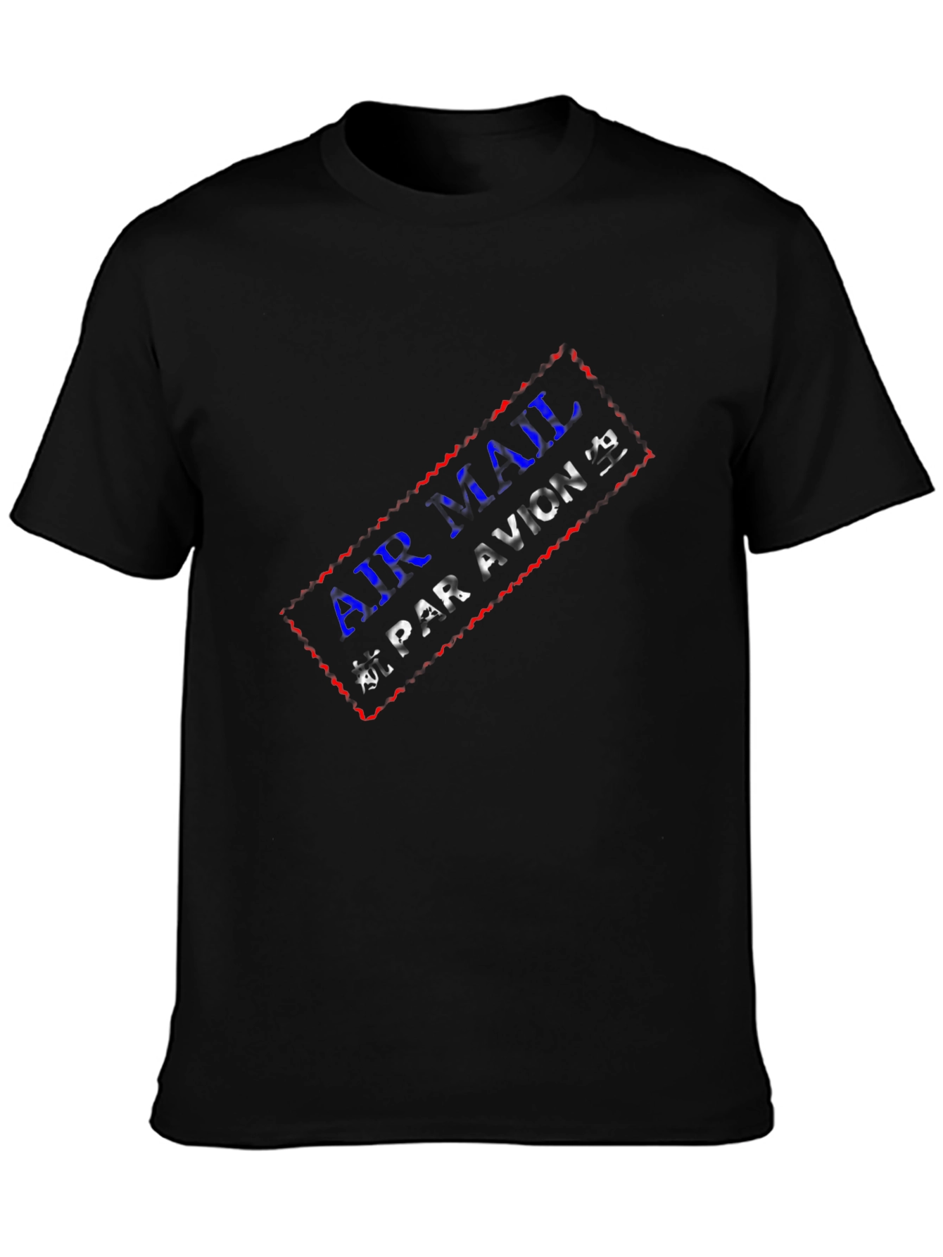 Air Mail Par Avion Graphic Black T-Shirt