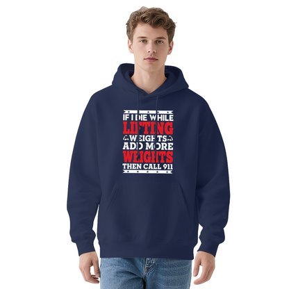 Weightlifting Funny Slogan Navy Hoodie, Ultra Comfort Gym Lover Daily Hoodie