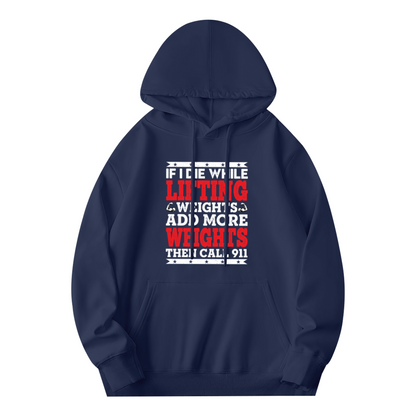 Weightlifting Funny Slogan Navy Hoodie, Ultra Comfort Gym Lover Daily Hoodie