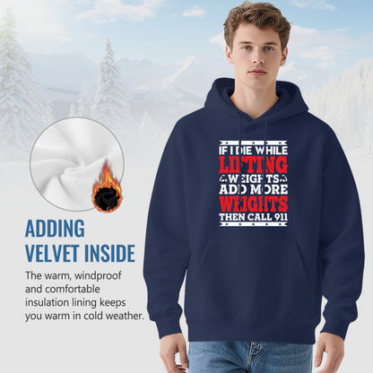 Weightlifting Funny Slogan Navy Hoodie, Ultra Comfort Gym Lover Daily Hoodie