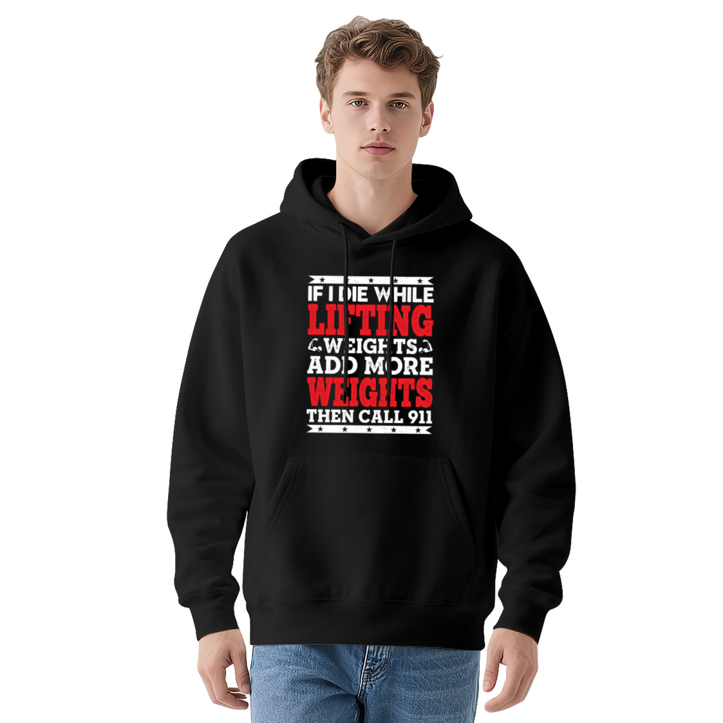 Weightlifting Funny Slogan Navy Hoodie, Ultra Comfort Gym Lover Daily Hoodie