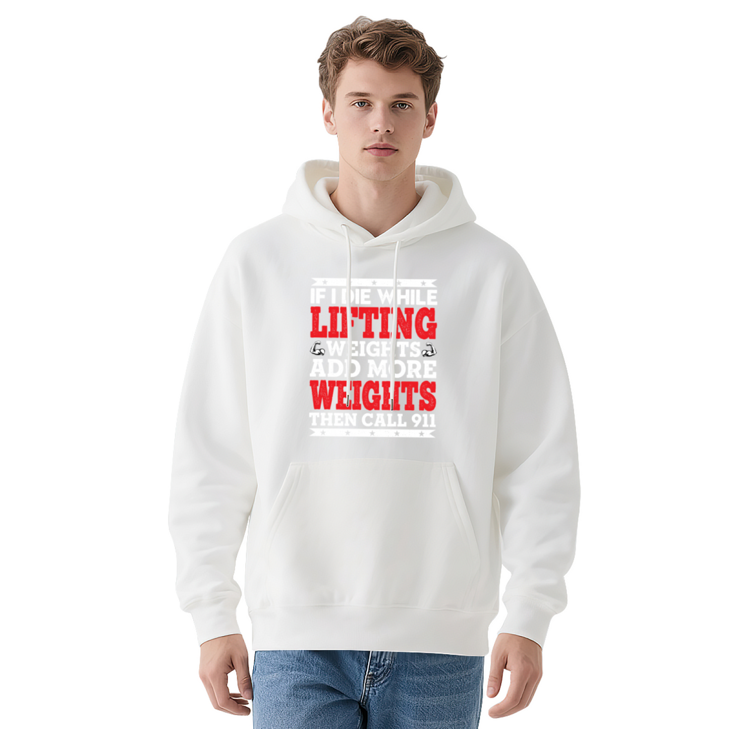 Weightlifting Funny Slogan Navy Hoodie, Ultra Comfort Gym Lover Daily Hoodie
