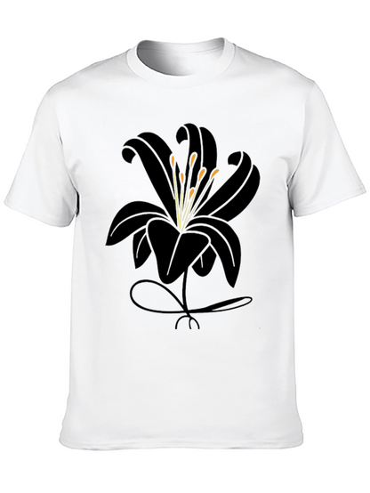 Black Lily Graphic Tee - Stylish Mens Casual Shirt
