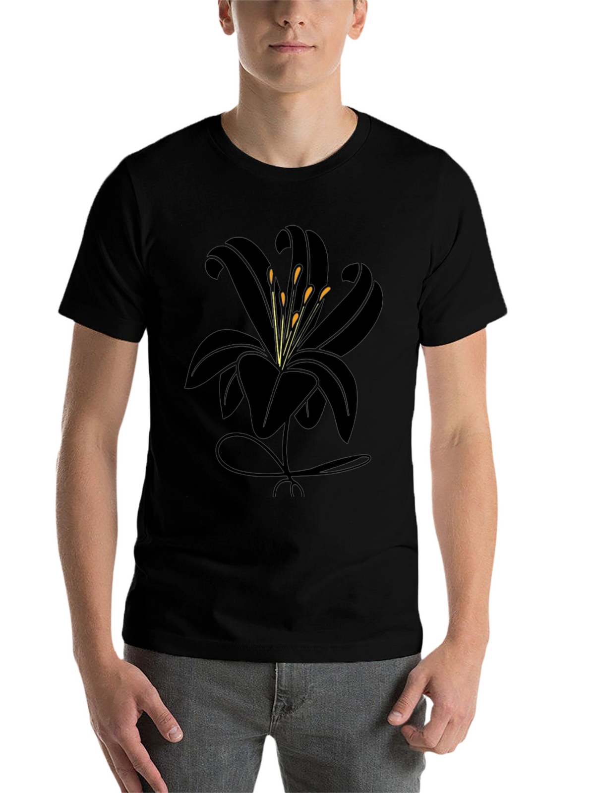 Black Lily Graphic Tee - Stylish Mens Casual Shirt
