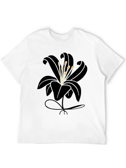 Black Lily Graphic Tee - Stylish Mens Casual Shirt