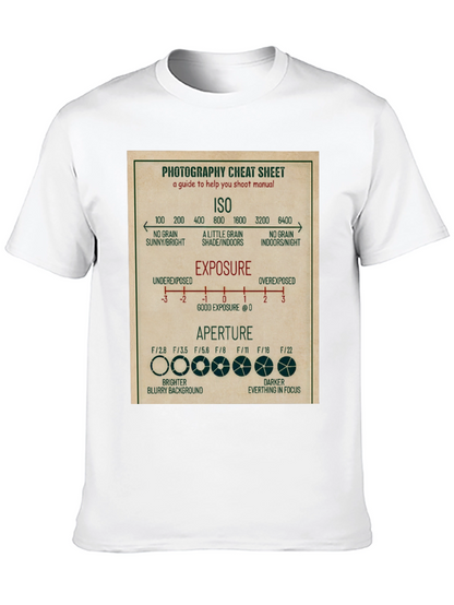 Photography Cheat Sheet T-Shirt - Camera Settings Guide Tee