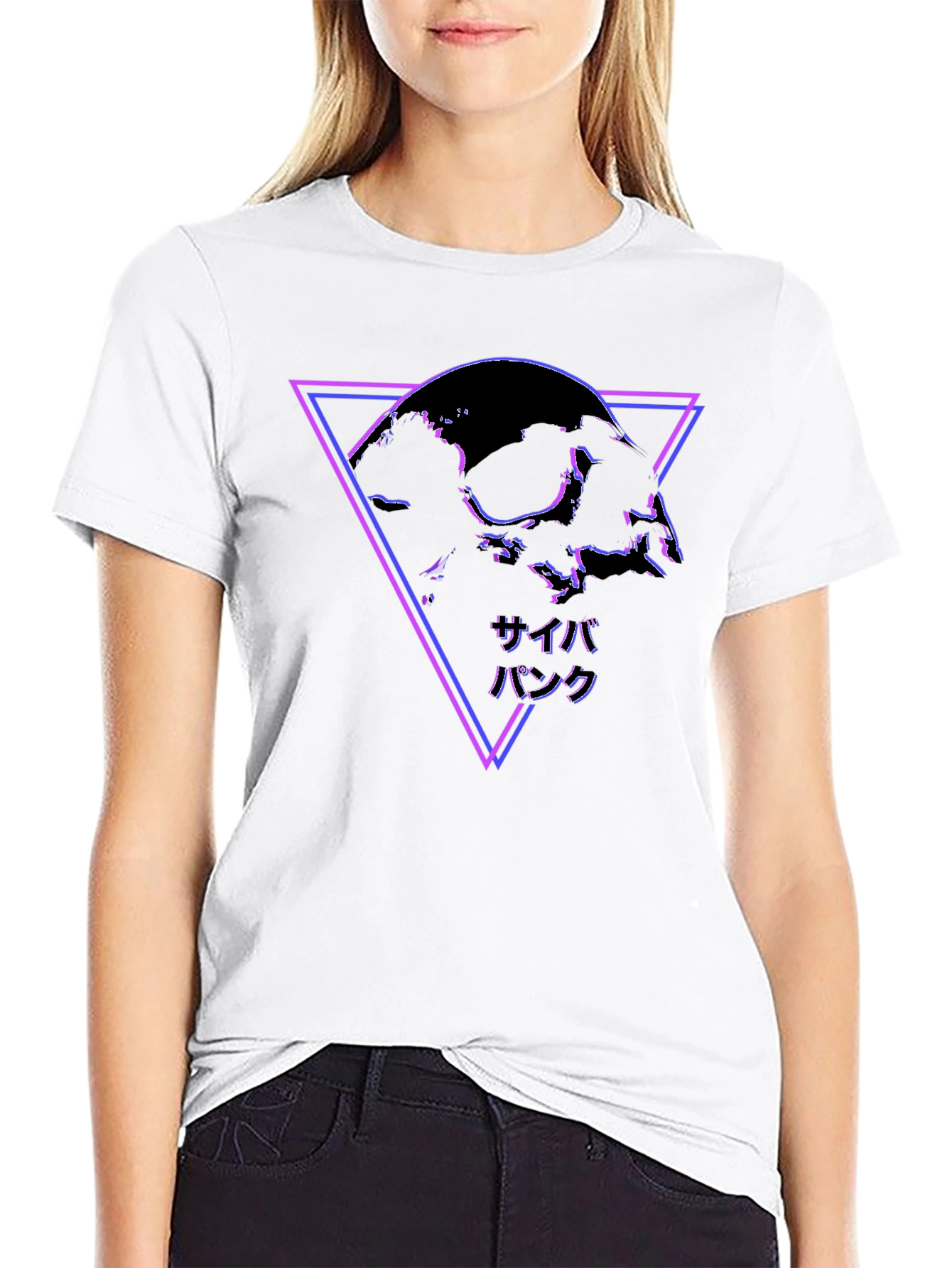 Cyberpunk Skull Graphic Black T-Shirt