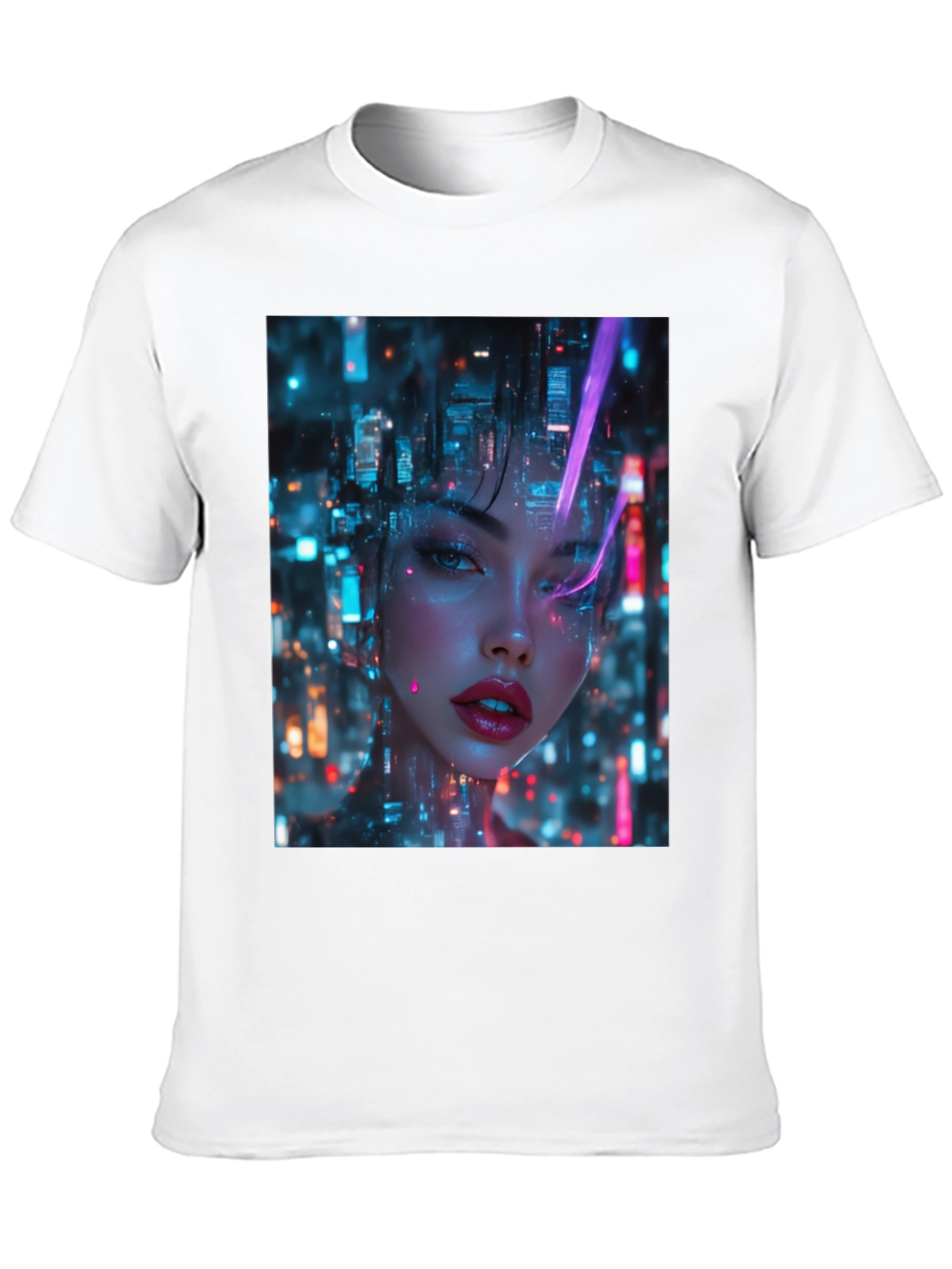 Cyberpunk Girl Black T-Shirt
