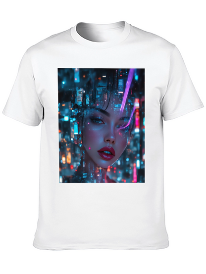 Cyberpunk Girl Black T-Shirt