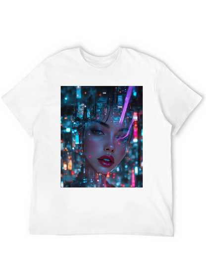 Cyberpunk Girl Black T-Shirt