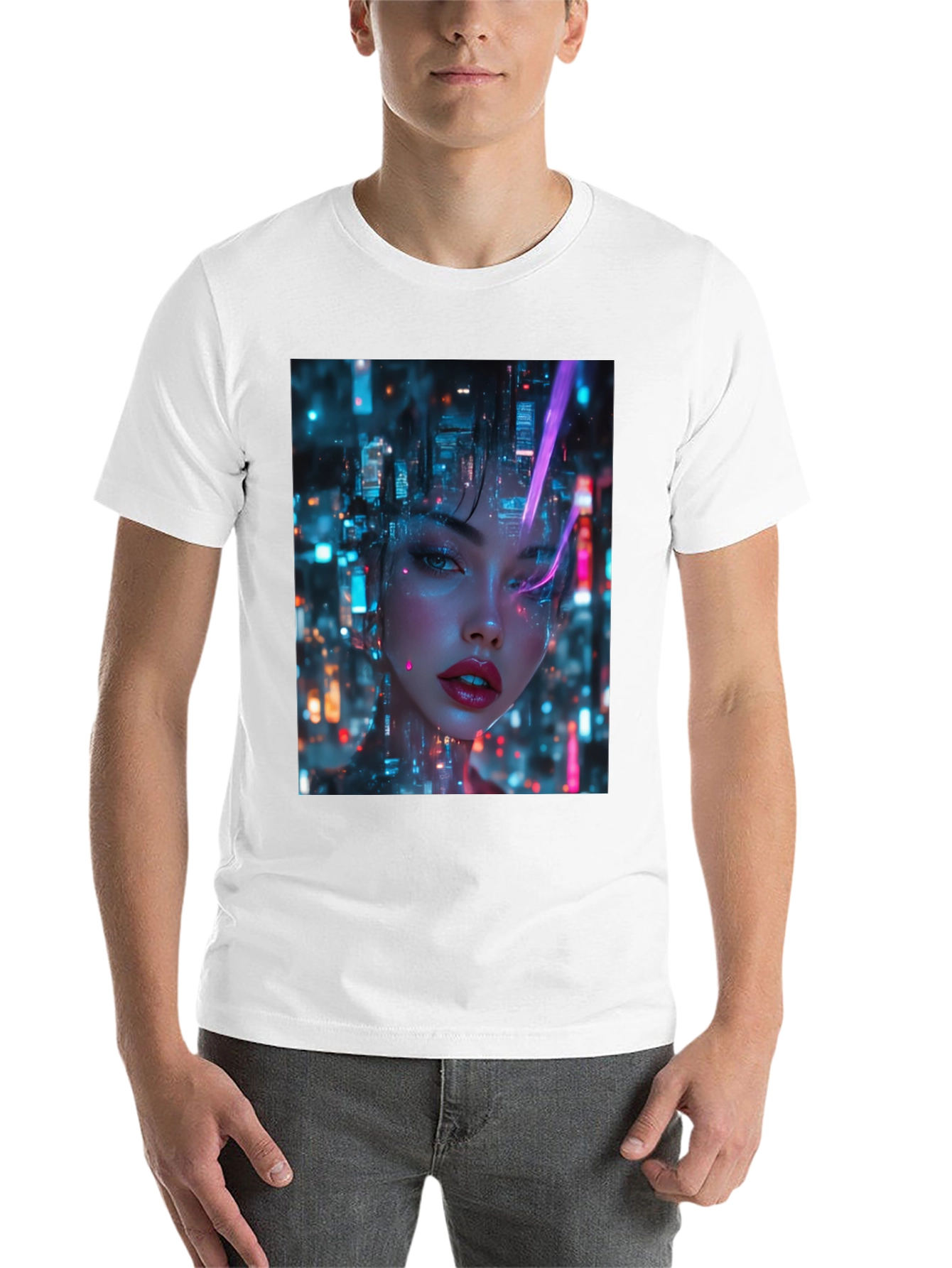 Cyberpunk Girl Black T-Shirt