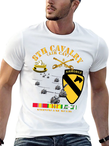 8th Cavalry Vietnam War T-Shirt Air Mobile Tee
