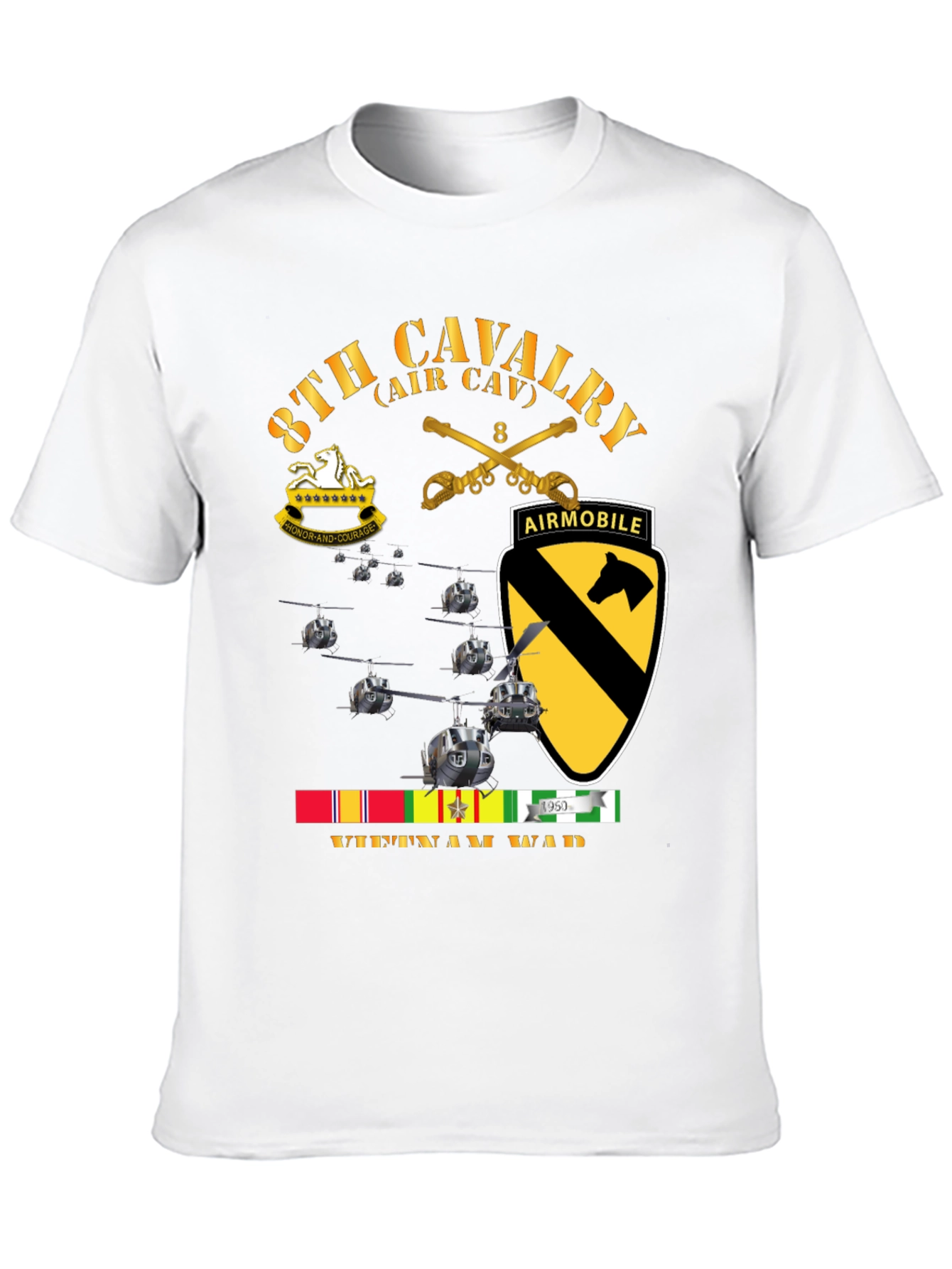 8th Cavalry Vietnam War T-Shirt Air Mobile Tee