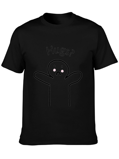 Hugs? Graphic Tee - Black Casual T-Shirt