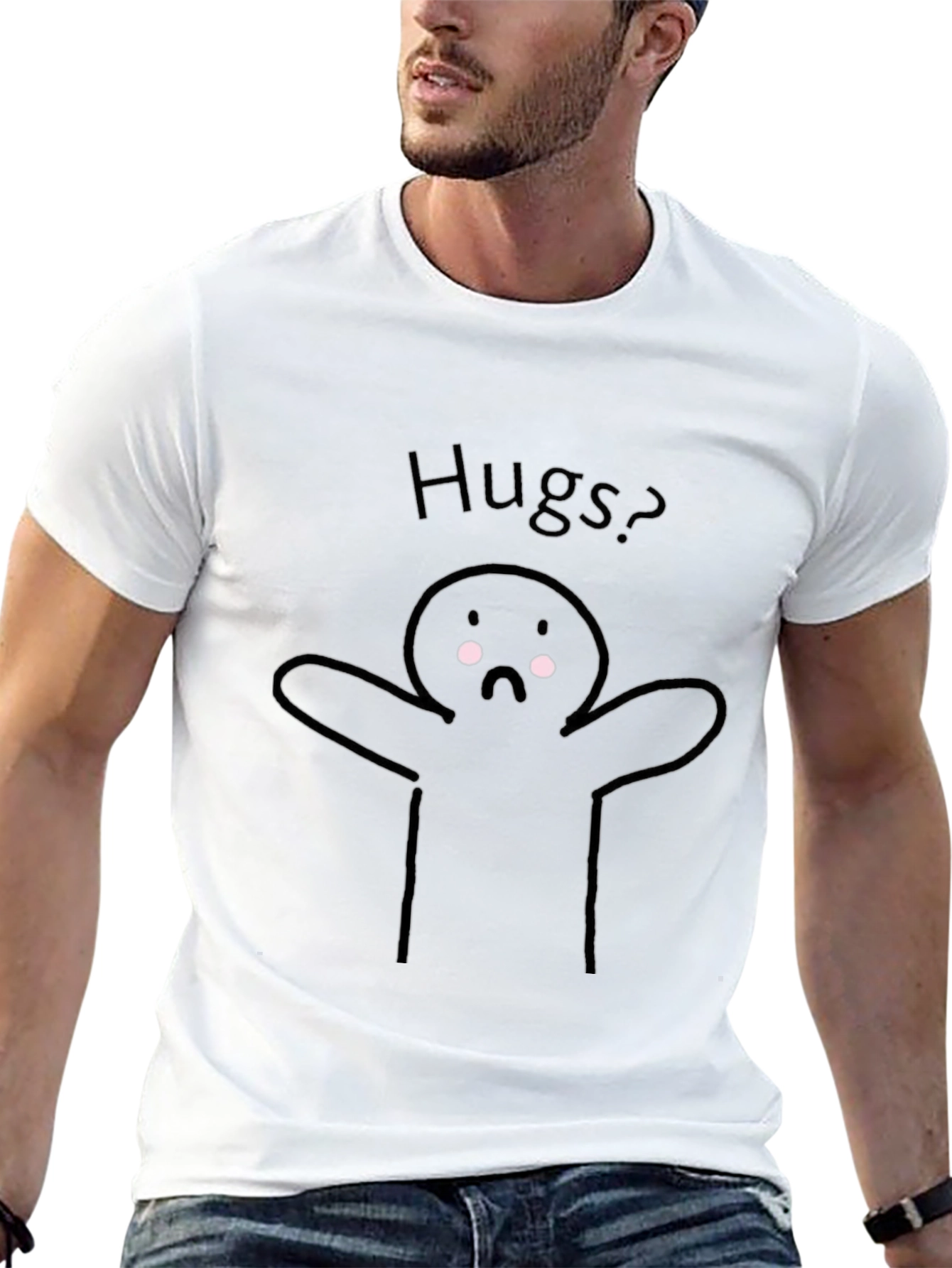 Hugs? Graphic Tee - Black Casual T-Shirt