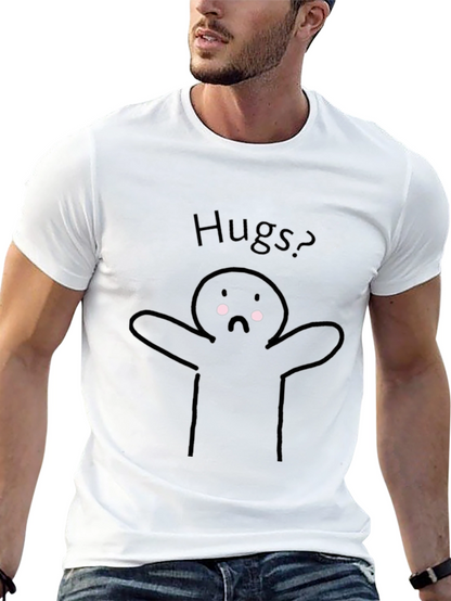 Hugs? Graphic Tee - Black Casual T-Shirt