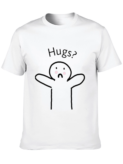 Hugs? Graphic Tee - Black Casual T-Shirt