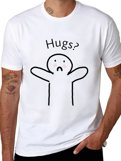 Hugs? Graphic Tee - Black Casual T-Shirt