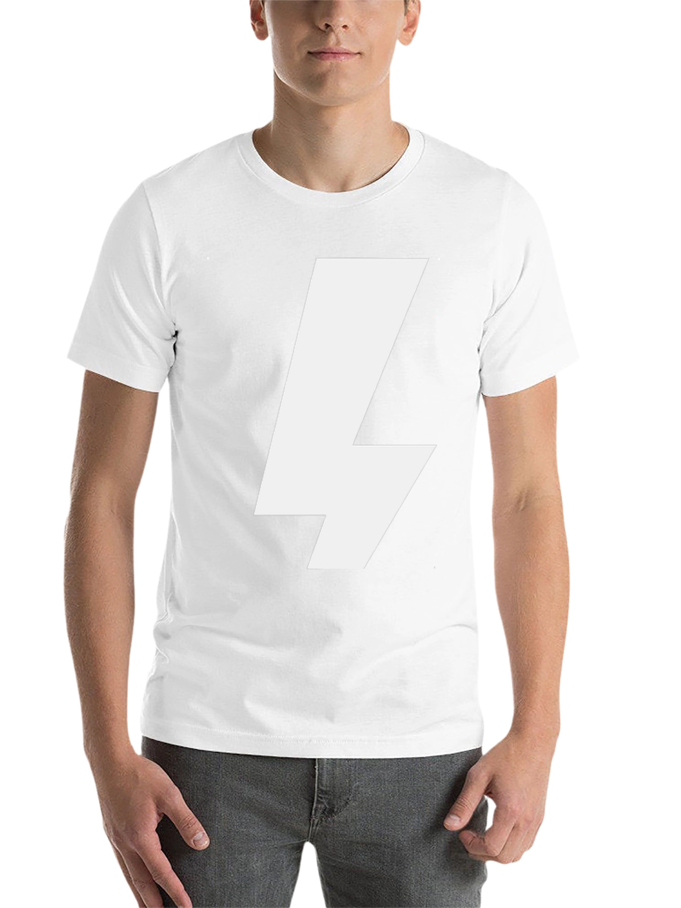 Bold Lightning Bolt Graphic Tee - Black