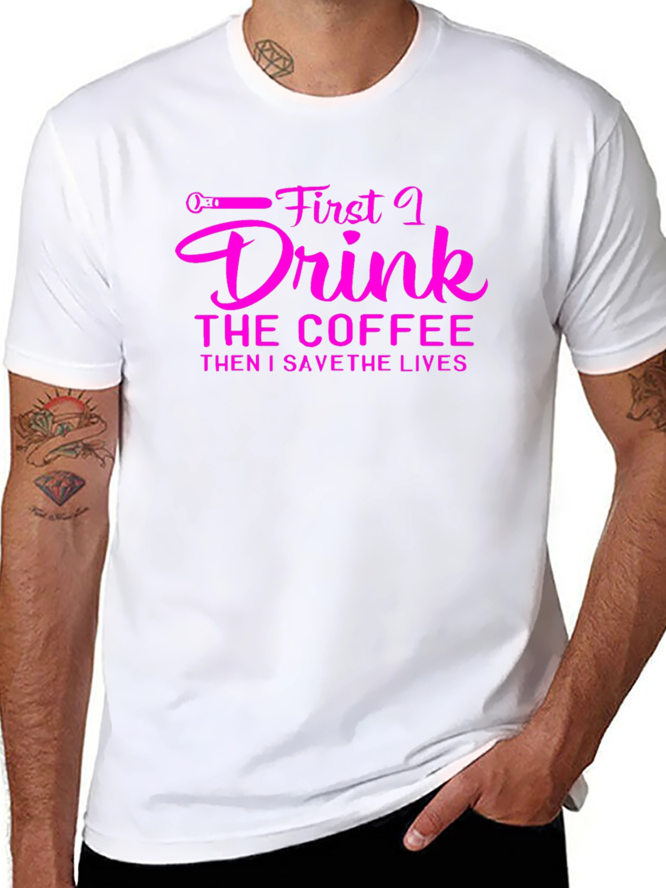 Coffee Then Save Lives Black T-Shirt