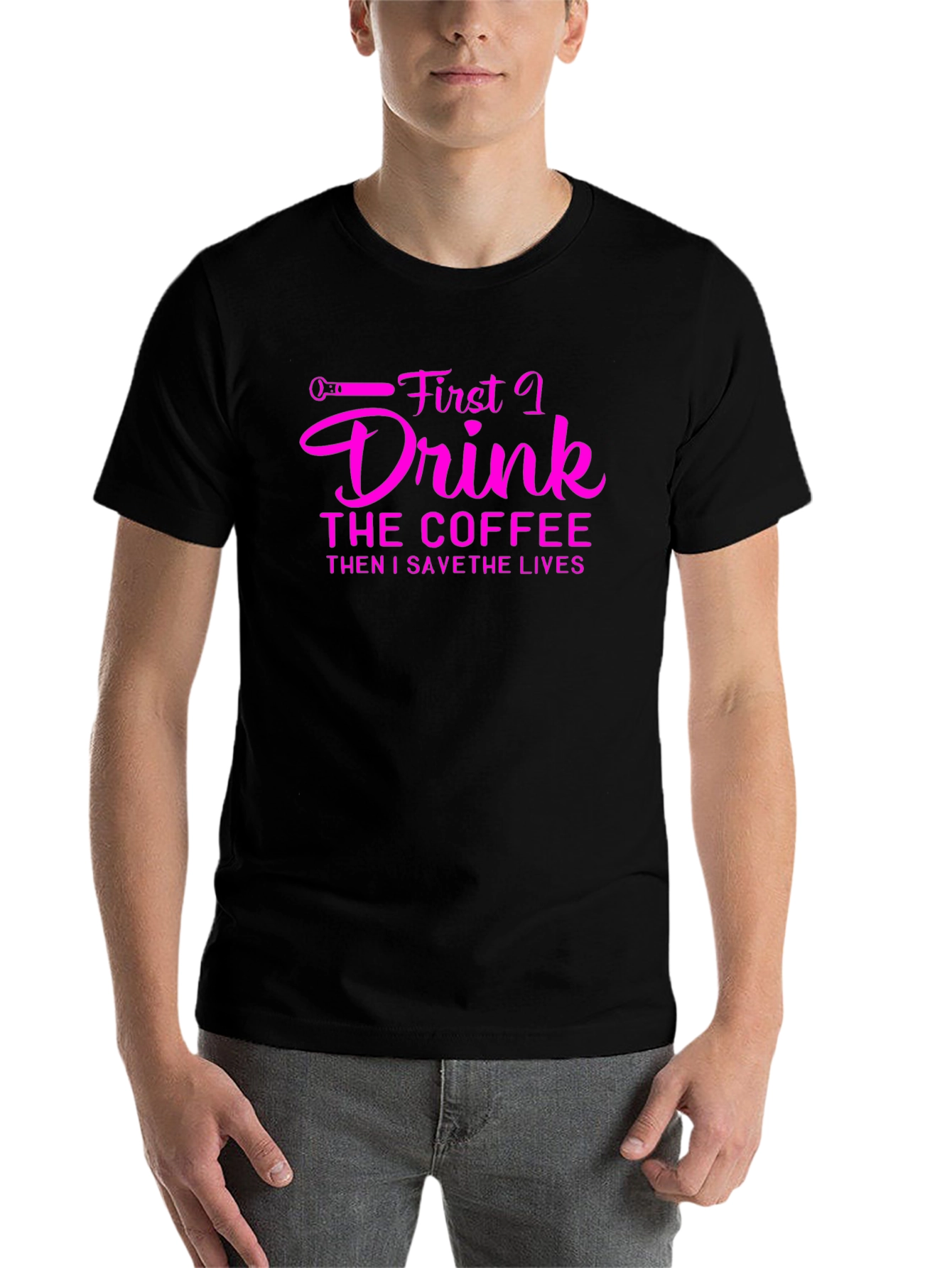 Coffee Then Save Lives Black T-Shirt