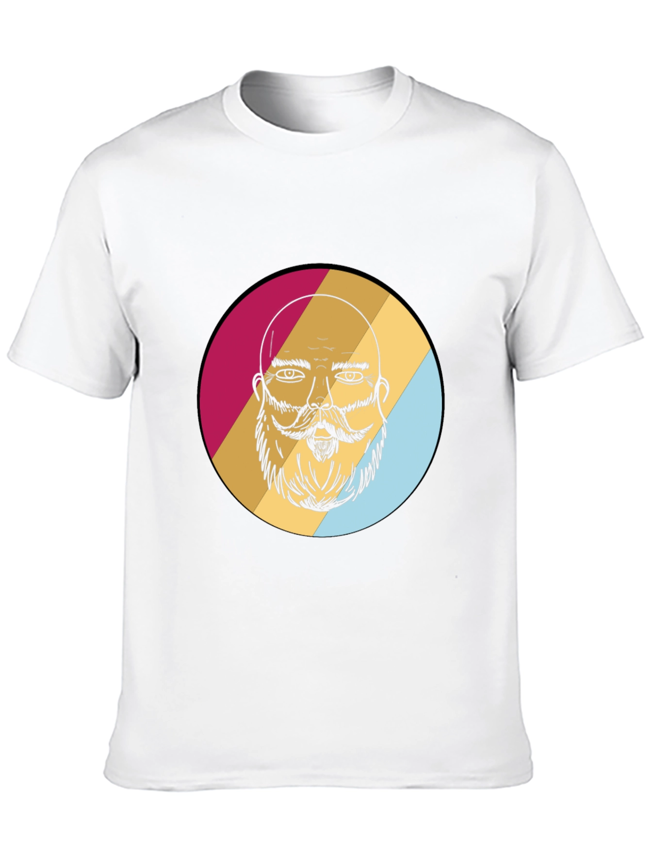 Bearded Man Graphic Tee - Retro Style