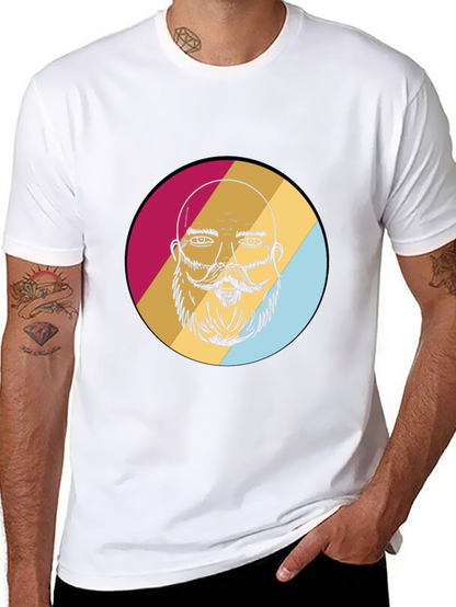 Bearded Man Graphic Tee - Retro Style