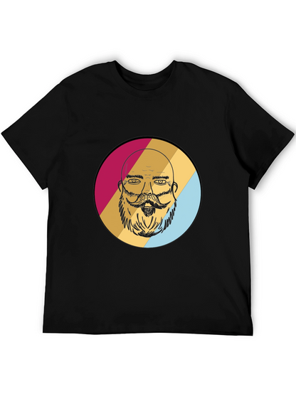 Bearded Man Graphic Tee - Retro Style