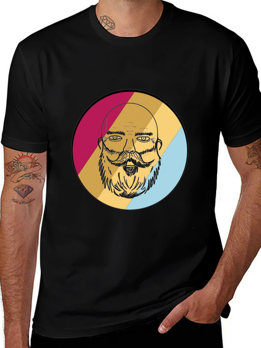 Bearded Man Graphic Tee - Retro Style