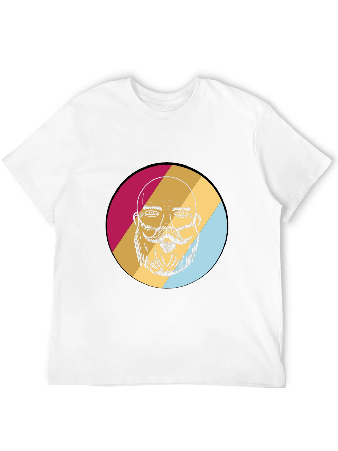 Bearded Man Graphic Tee - Retro Style