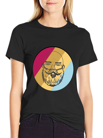 Bearded Man Graphic Tee - Retro Style