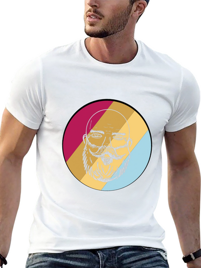 Bearded Man Graphic Tee - Retro Style