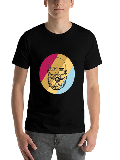 Bearded Man Graphic Tee - Retro Style