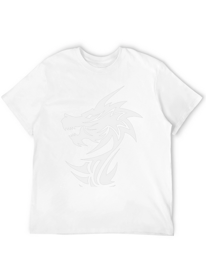 Dragon Graphic Black T-Shirt - Bold Tribal Design