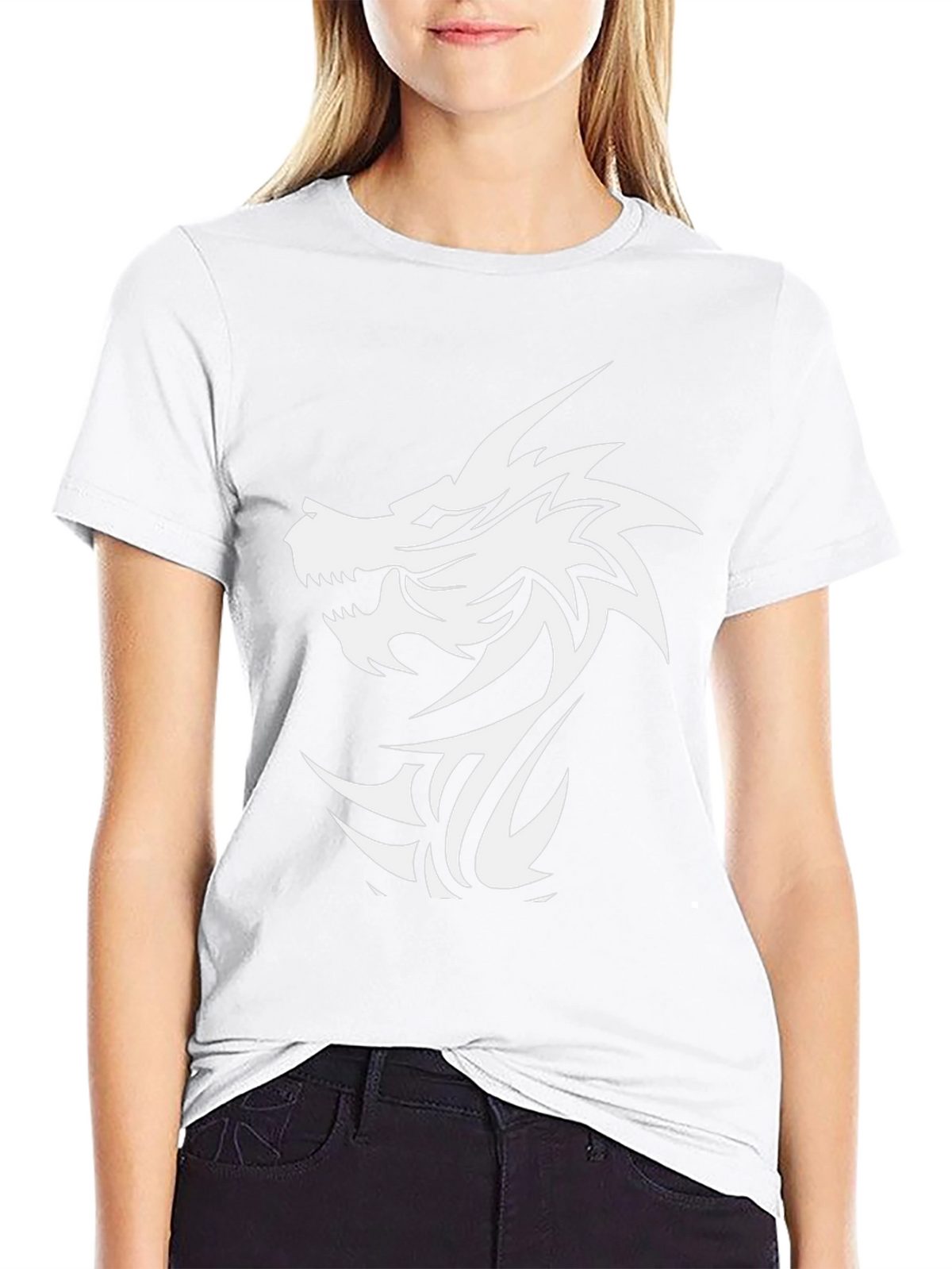 Dragon Graphic Black T-Shirt - Bold Tribal Design